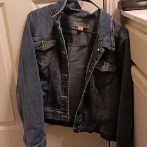 Mid length blue gean jacket